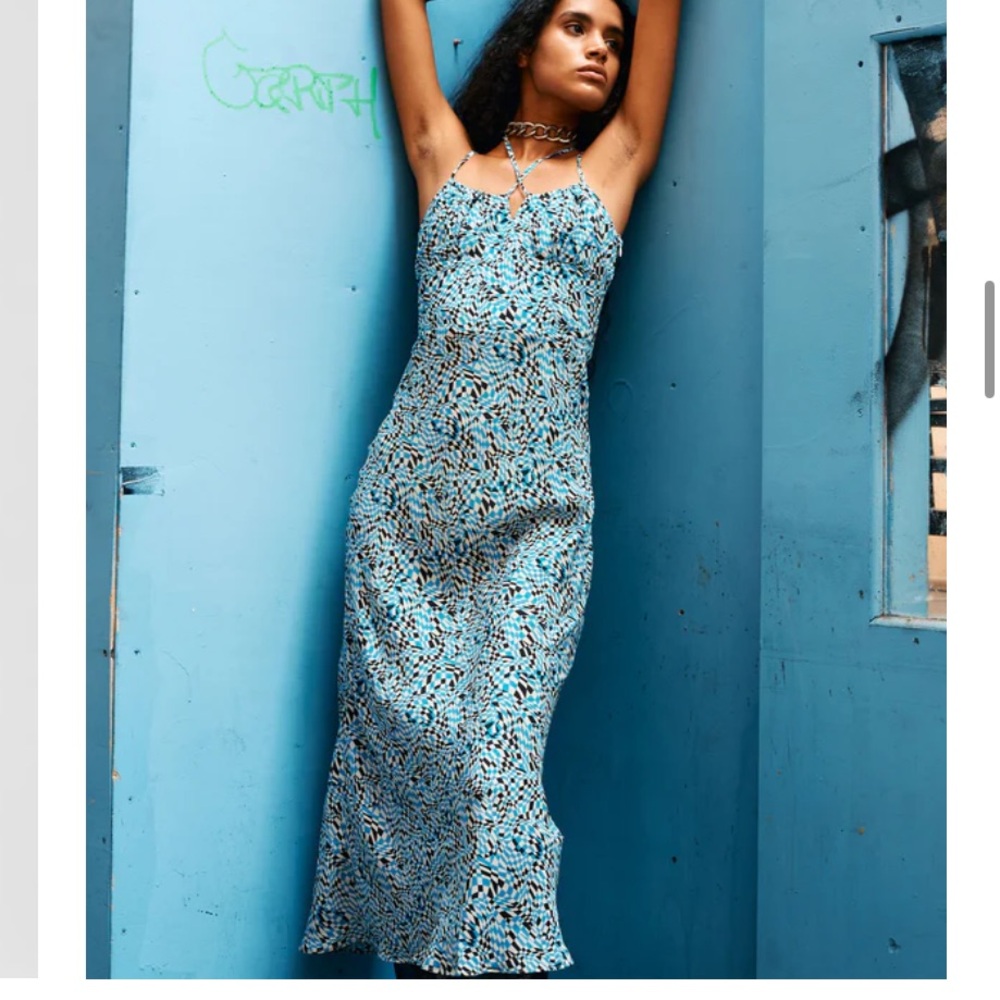 Wray Claudia dress blue silk piscine dress medium